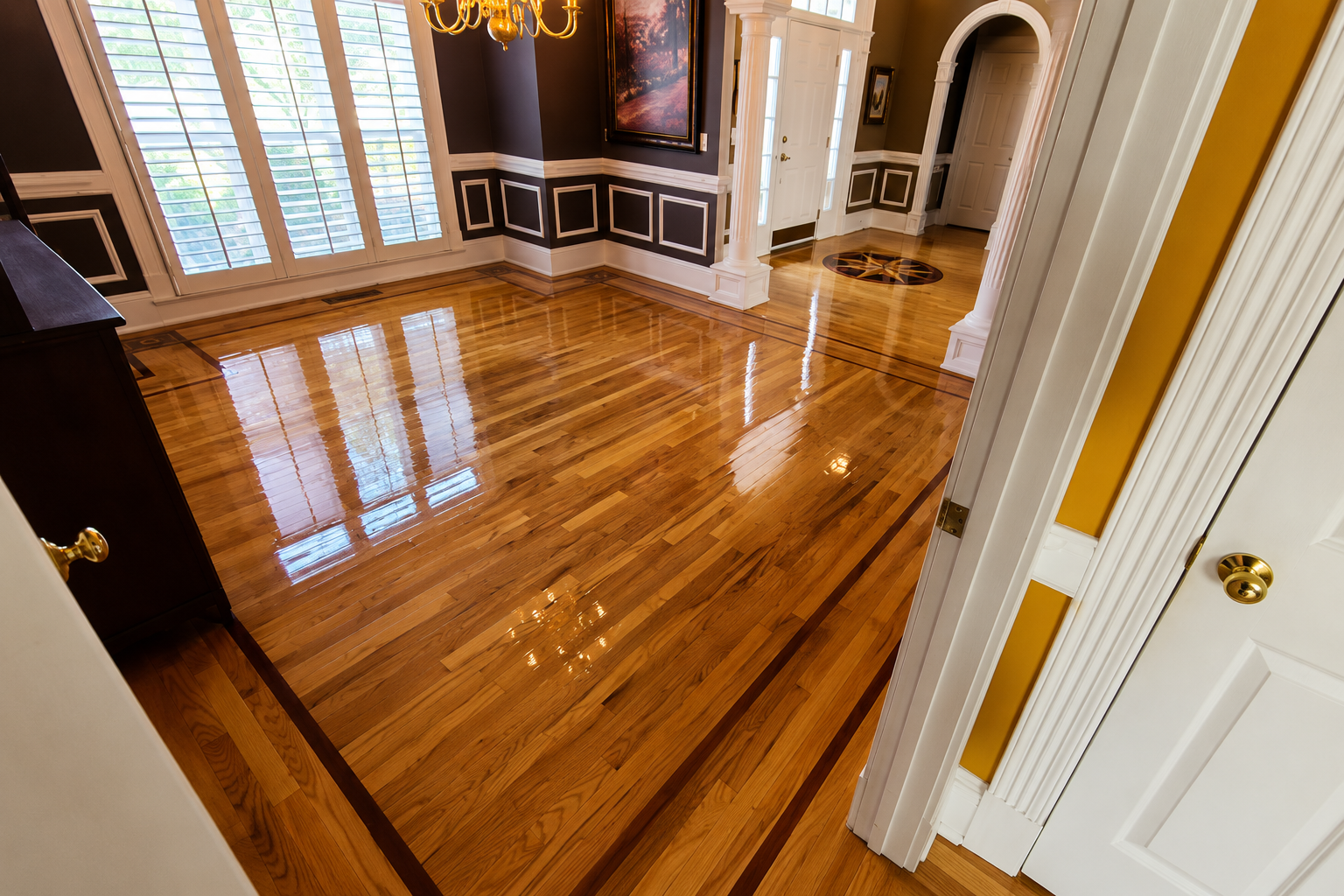 Restored hardwood floor with natural character